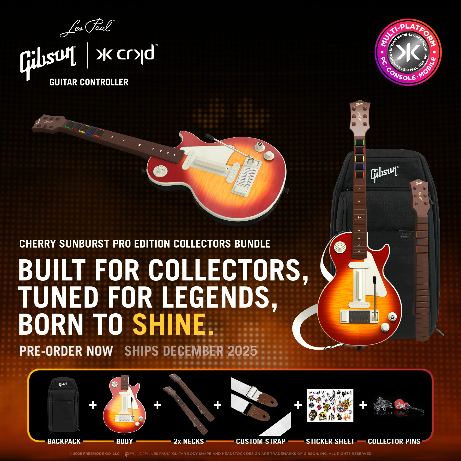 Gibson Les Paul Cherry Sunburst Pro Edition Guitar Controller Collectors Bundle (Multi-platform) - Image 3